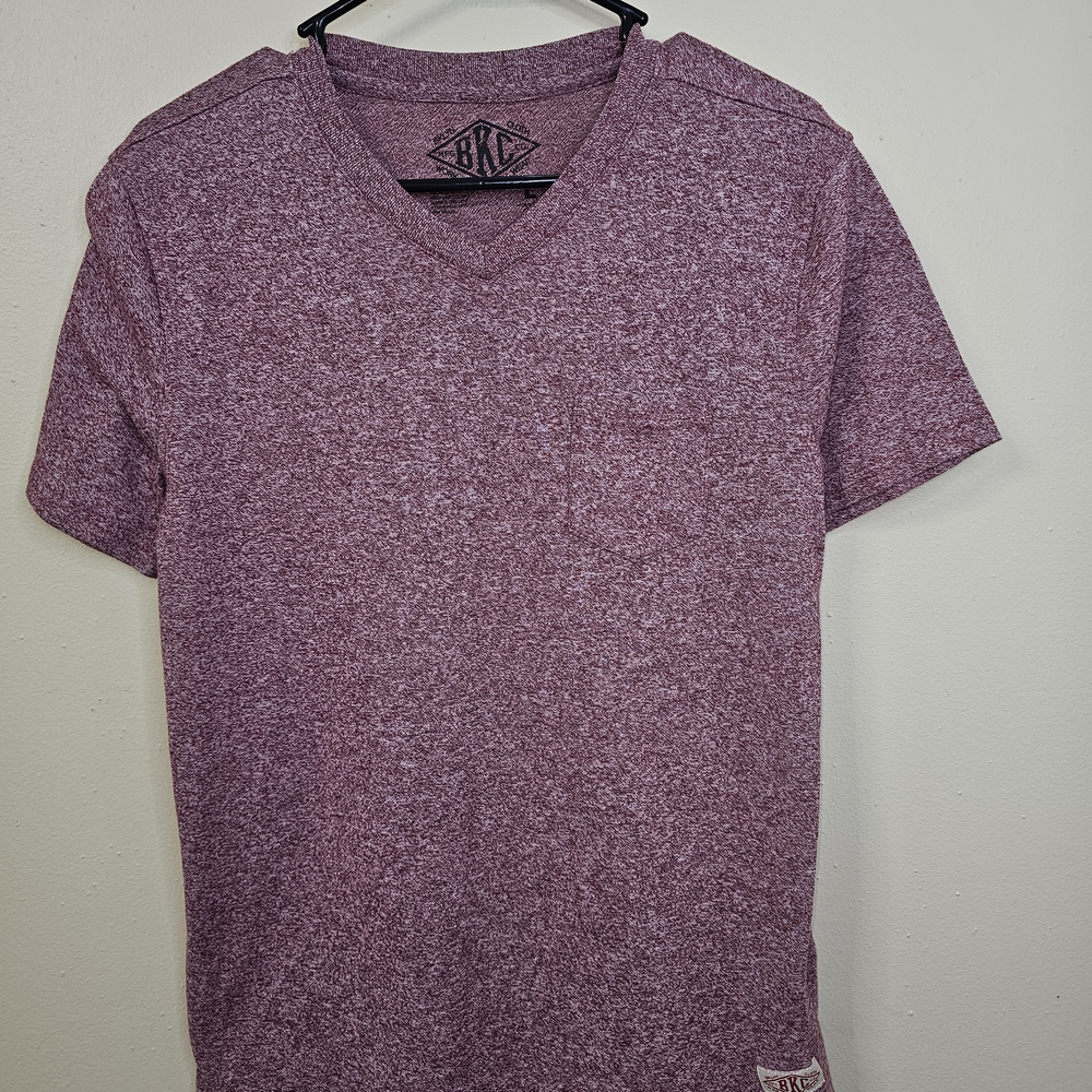 BKC Brooklyn Cloth Men's T-Shirt Red V-Neck Short Sleeve Pocket Size L